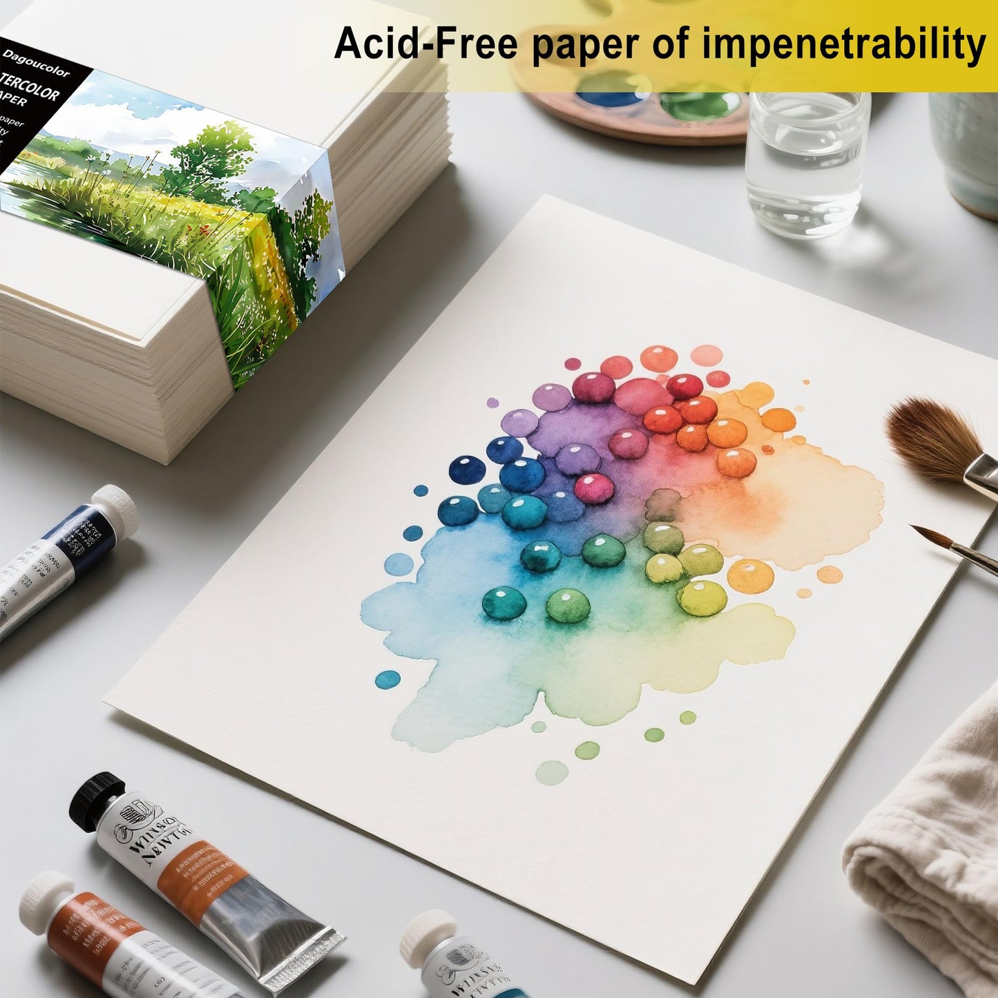 DagouColor Watercolor Paper, 9" x 12", 200GSM, 250 Pcs Bulk Water Color Paper, Art Supplies for Artists Adults Boys Girls Students, Painting, Drawing, Mixed Media