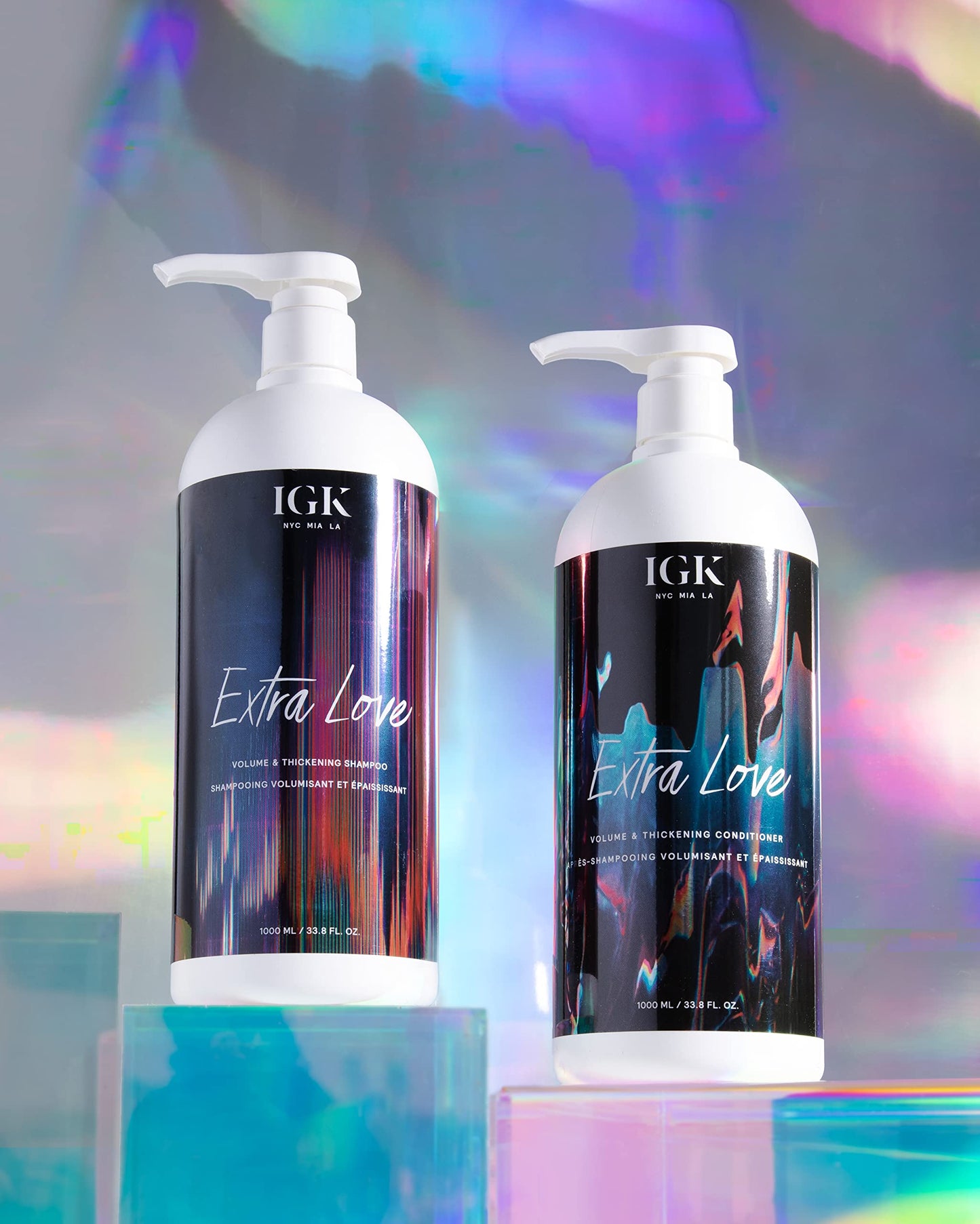 IGK EXTRA LOVE Volume & Thickening Conditioner Liter| Lightweight + Supports Scalp + Balance Oil | Vegan + Cruelty Free | 33.8 Oz