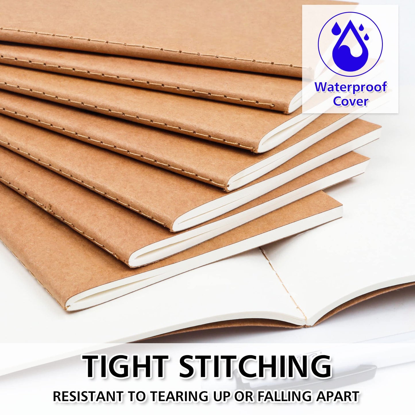 feela 170 Pack Blank Kraft Notebooks, Unlined Sketchbook Mini Cute Note Pad for Drawing Writing, Journal Bulk For Kids Students Office School Supplies, A6, 48 Pages, 4.25” X 5.5”, Brown