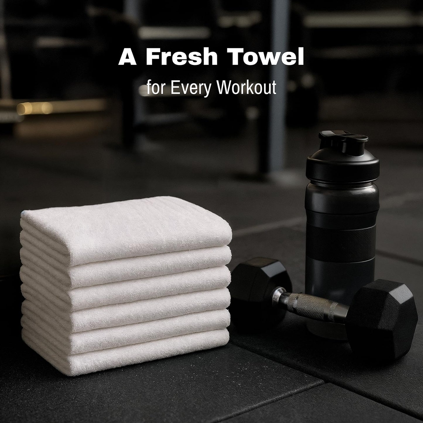 JMR 12 Pack Thin 100% Cotton Utility Towels (22x44 White) - Quick-Dry, Lightweight & Economical for Pets, Gym, Cleaning, Kitchen, Travel, Hair, Auto - Practical Multi-Use Space Saver, Bulk Value