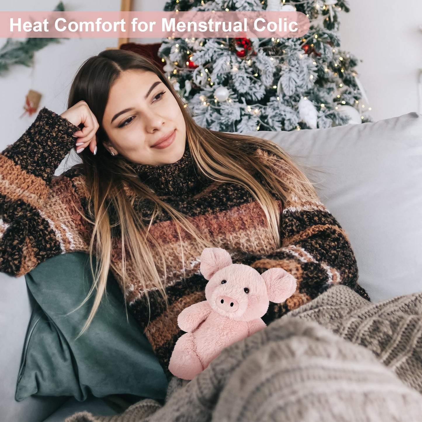 SuzziPals Heatable & Coolable Pig Stuffed Animal, Microwavable Heating Pad for Soothing Warmth & Relaxation, Cute Plush Toys for Companion & Stress Relief, Pig Gift for Adults & Kids