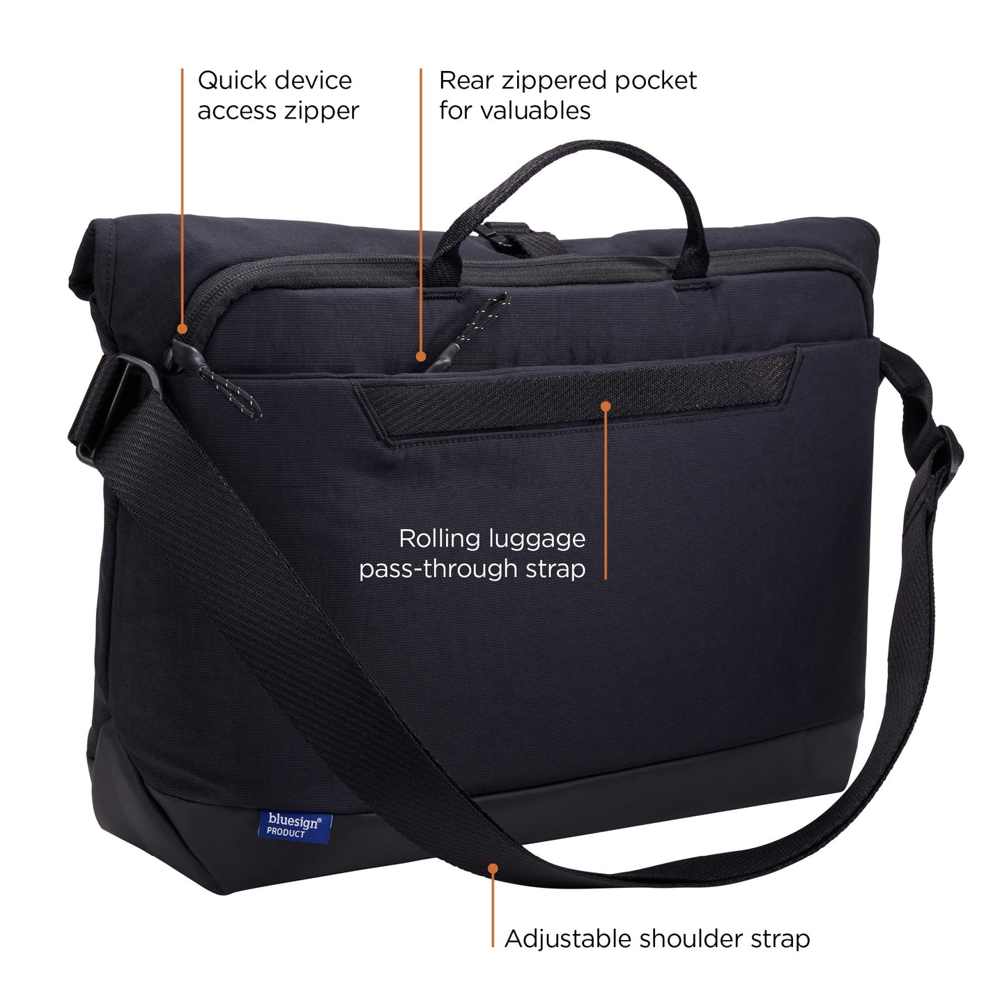 Thule Paramount 14L Crossbody Bag - Crossbody Bag for Women and Men - Padded Laptop Sleeve fits 14" Laptop or Tablet, Black