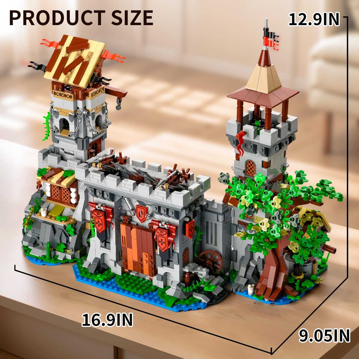BNG Architecture Castle Building Set for Adult, 2 in 1 Fortress Architecture Building Block, House Collection STEM Toy, Home Office Decor and Creative Gift for Teen 14+(2568PCS)