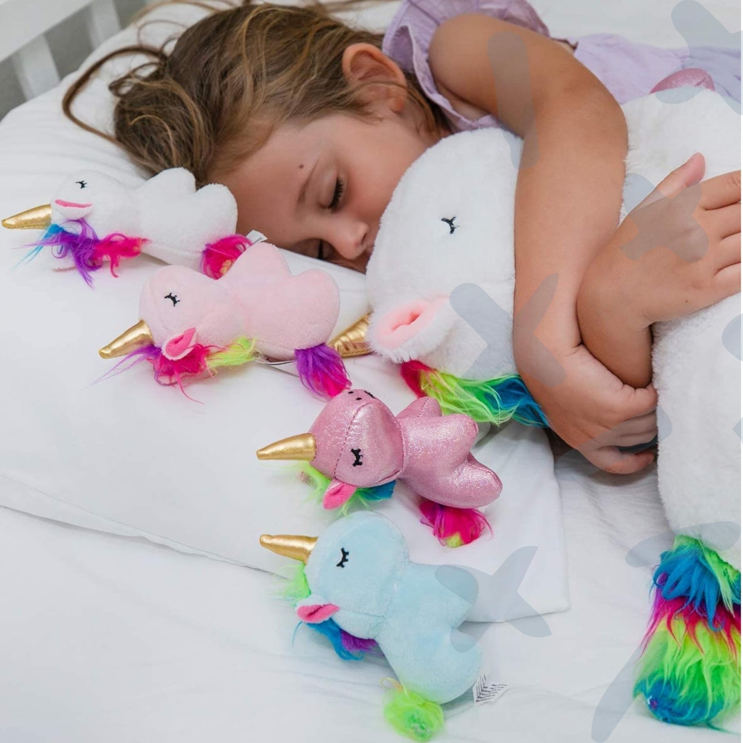 PixieCrush Unicorn Stuffed Animals for Girls Ages 3-8 - Mommy Unicorn with 4 Baby Unicorns - Magical Unicorn Pillow Plushie - Enchanting Stuffed Unicorns