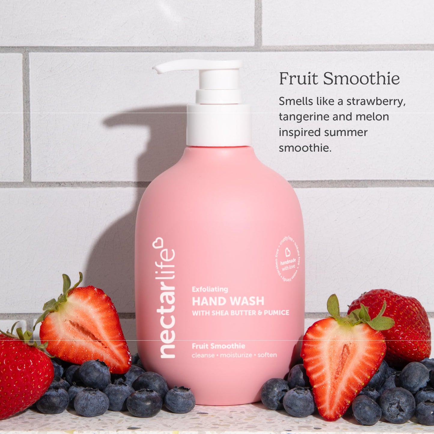 Nectar Life Exfoliating Hand Wash with Shea Butter & Pumice, Fruit Smoothie, 3 Pack