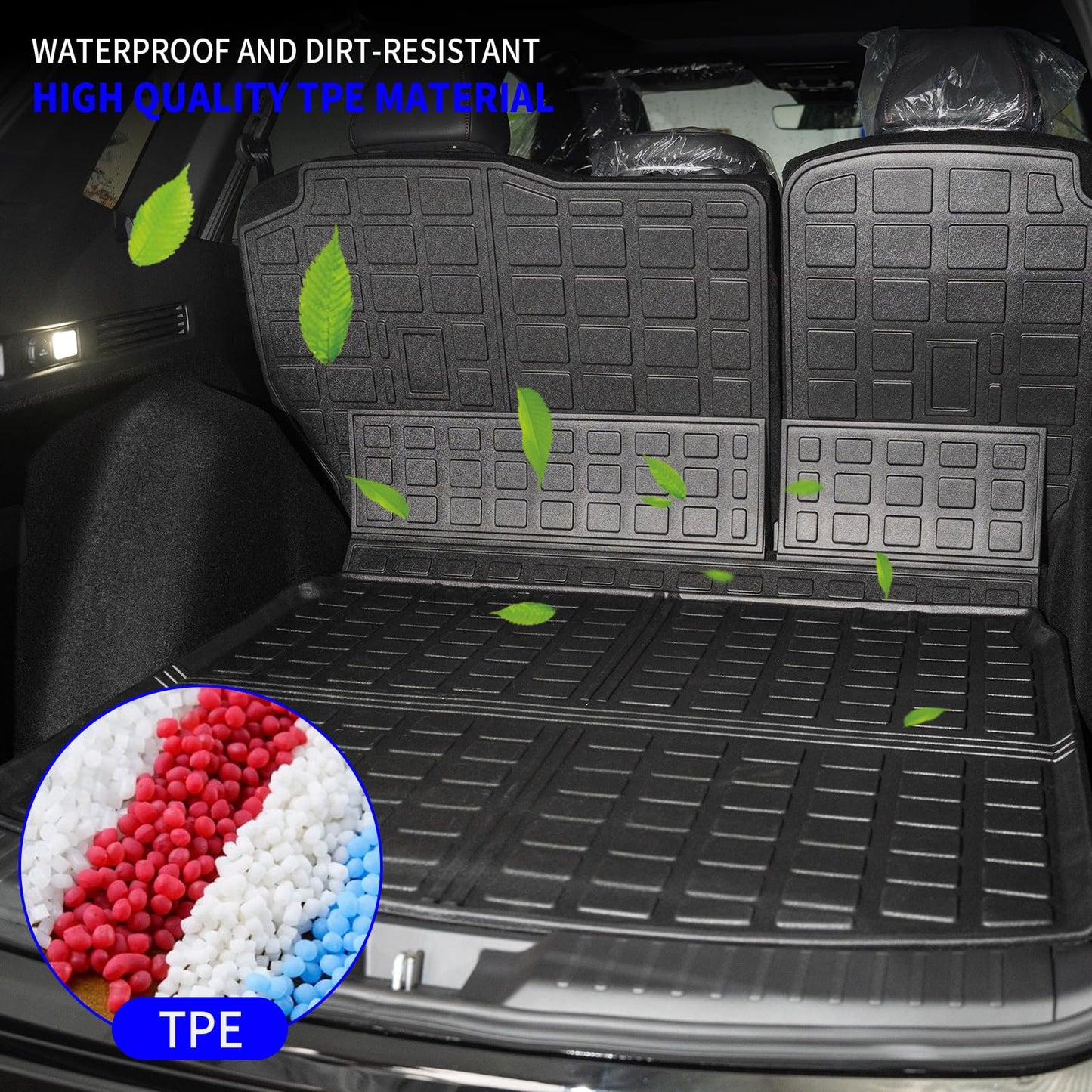 Rongtaod Cargo Mat Compatible with 2023 2024 2025 2026 Honda CRV (Include Hybrid) Cargo Liner Trunk Mat Back Seat Cover Protector Honda CR-V Accessories (Fit Upper Deck, Trunk Mat+Backrest Mats)
