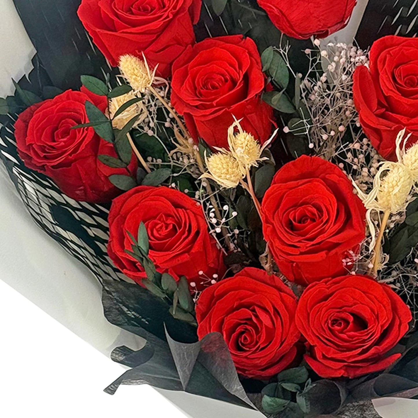 Qutawua Preserved Flower Eternal Rose Bouquet,12 Forever Flowers in Gift Box,Romantic Gift for Women,Valentine's,Mother's Day Gift(Red, 12 Rose)