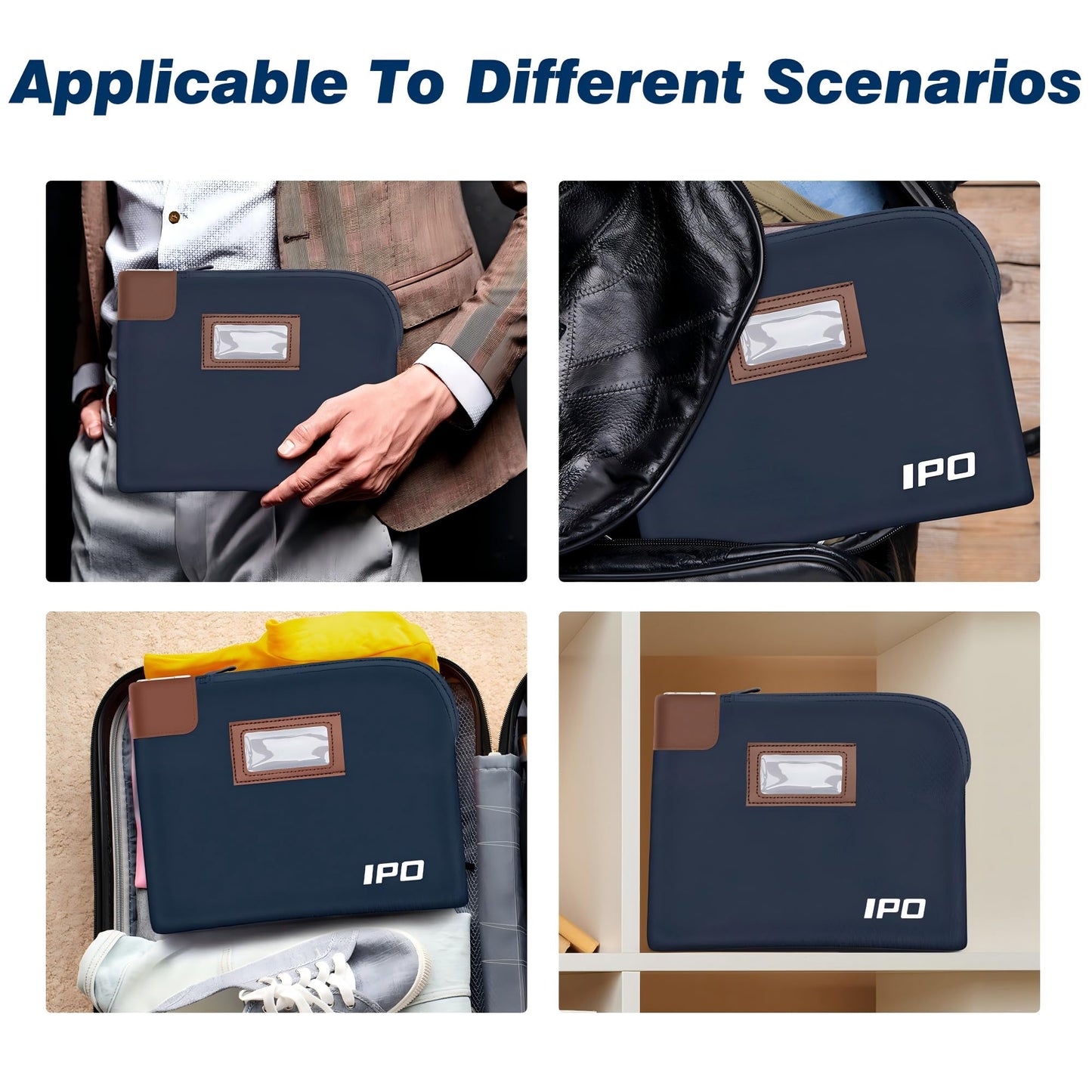 IPO Waterproof Cash Bag with Key Lock, 2 Pack Money Pouch Bank Deposit Bag,11 x 8.6 Inches,Men & Women's Locking Accessories Pouch for Cash, Portable Travel Money Pouch Protects Passports, Valuables