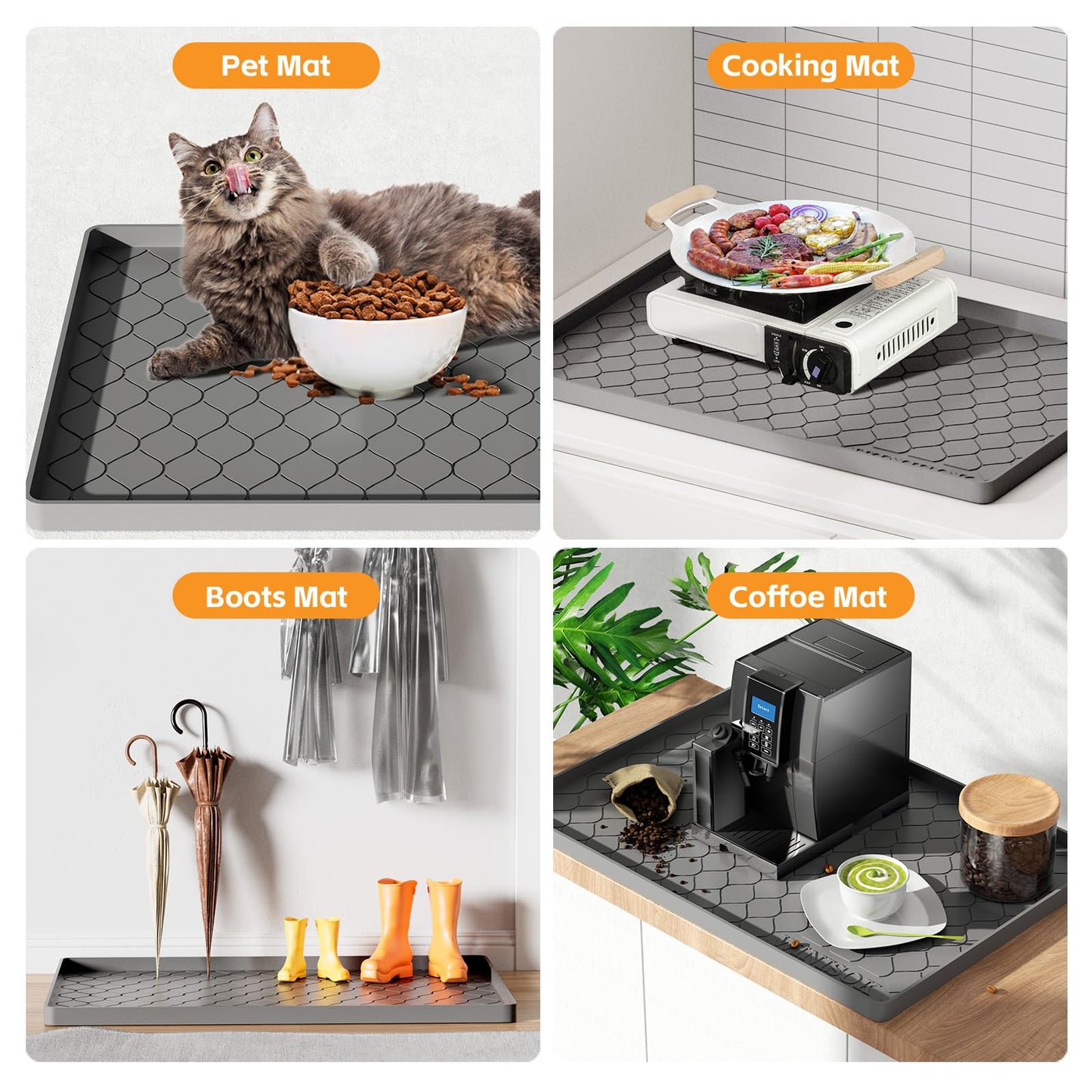 Winisok Silicone Under Sink Mat 40" x 22", kitchen Essentials and Gadgets, Shelf liner and Cabinet Protector, Home Organizers and Storage, Waterproof Bathroom Tray