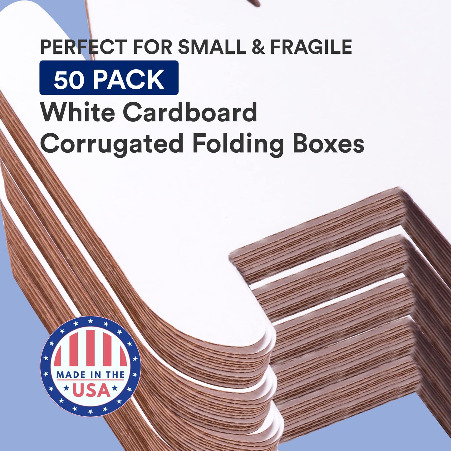 BOX USA Shipping Boxes Small 7"L x 4"W x 3"H, 50-Pack | Corrugated Cardboard Box for Packing, Moving and Storage