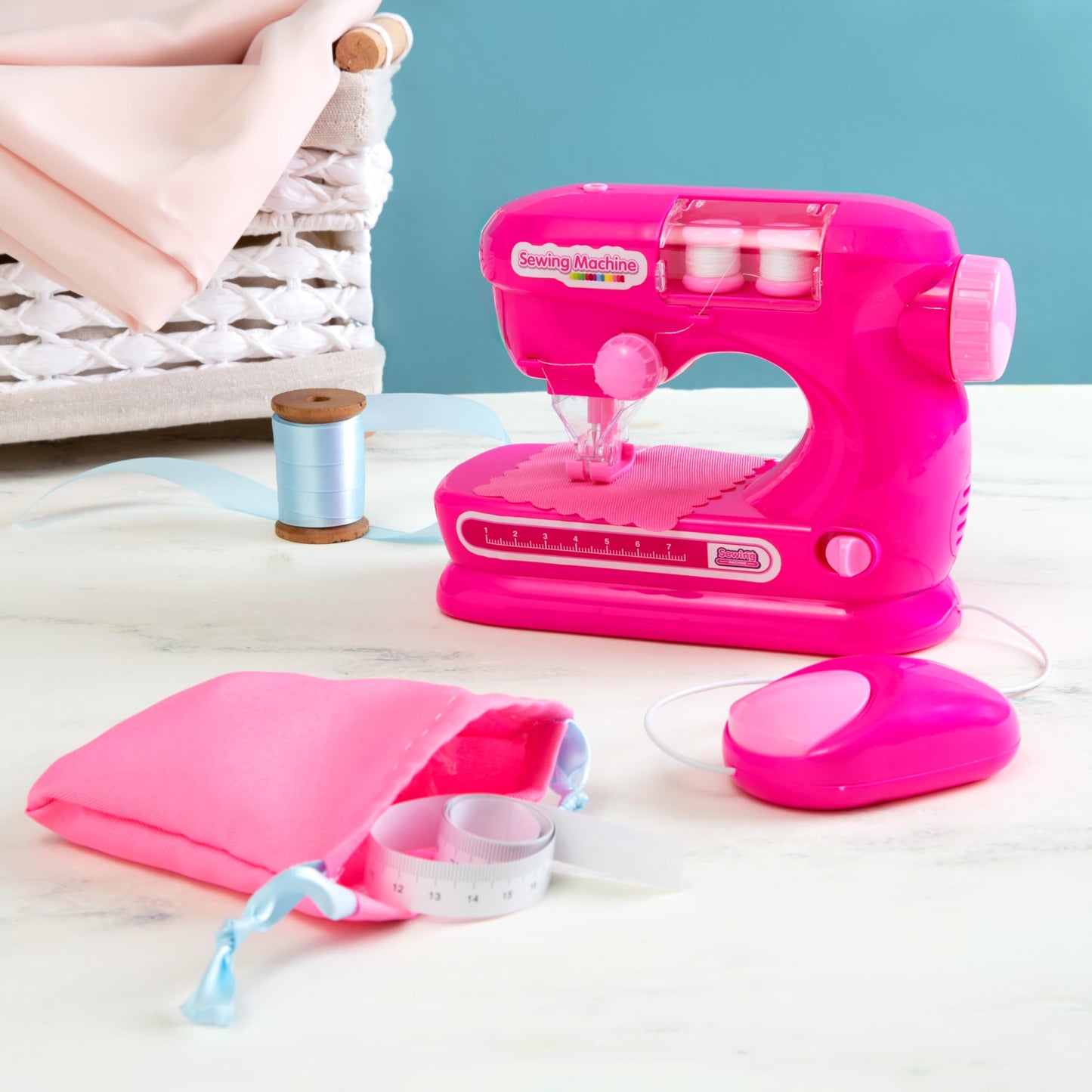 Anker Play 500659/DOM Starter Sewing Machine for Kids with Ruler and Needle, 6 Pieces, Multicolor
