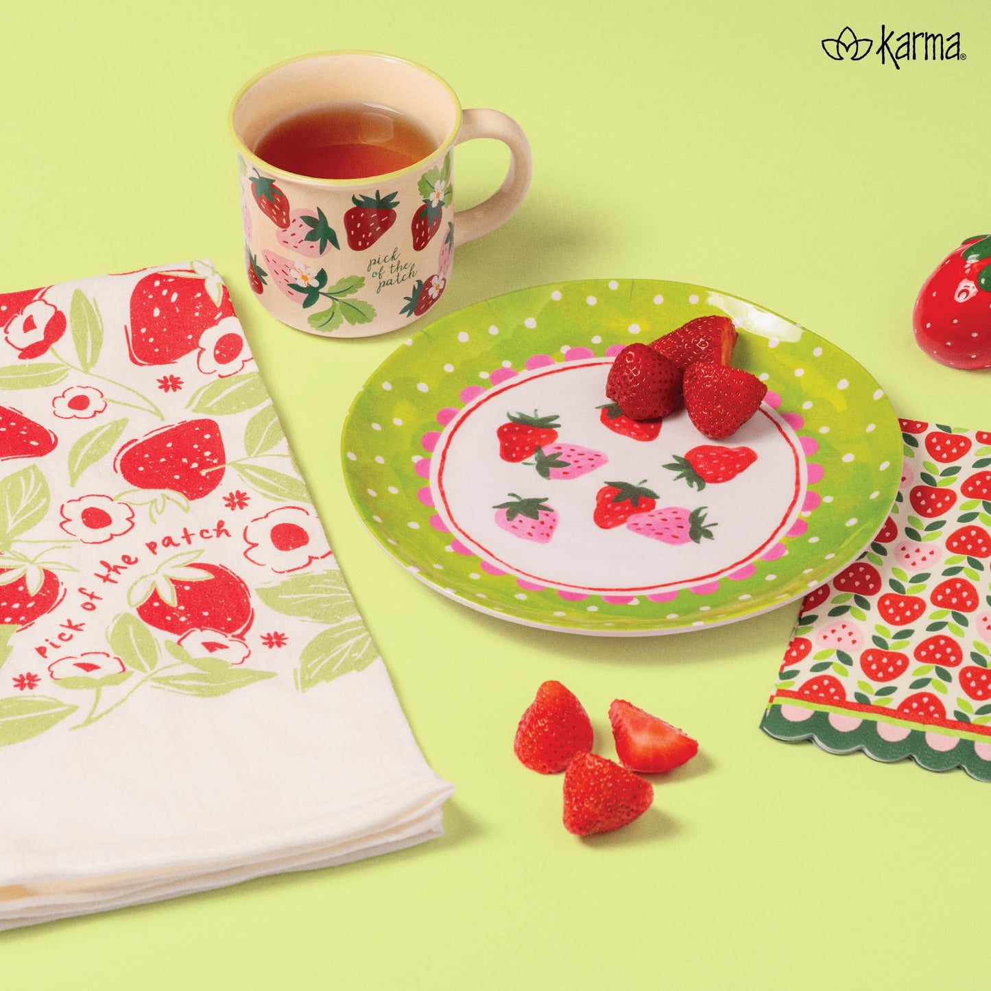 Karma, 8.75 inches Melamine Salad Plates Set of 4, Reusable Dishwasher Safe Plates for Outdoor and Indoor, Oranges