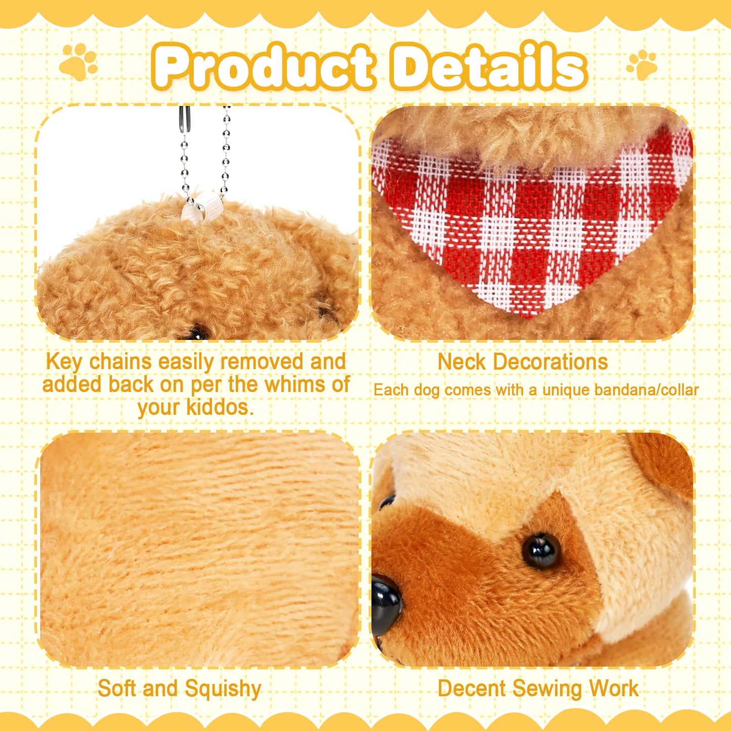 Niceup 24PCS Small Stuffed Animals Bulks Adopt a Puppy Party Favors Mini Plush Dog Gift for Kids Classroom Pet Adoption Birthday Party Decoration Toys Goodie Bag Fillers Easter Basket Stuffer