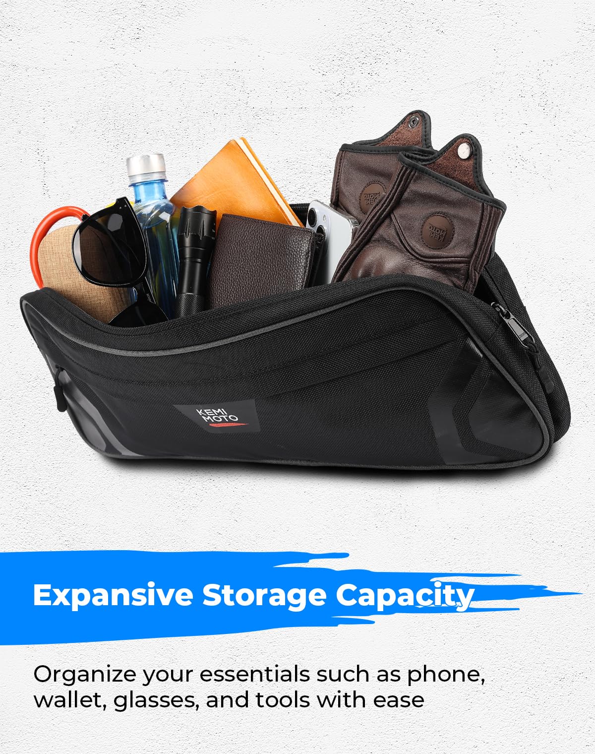 KEMIMOTO 2PCS Side Door Bags Compatible with Pioneer 1000 3P/5P/6P, 1680D Water Resistant Zipper, Scratch Resistant UTV Door Bags w/Protective Knee Pads(5-Seaters Can Only Install Front Doors)