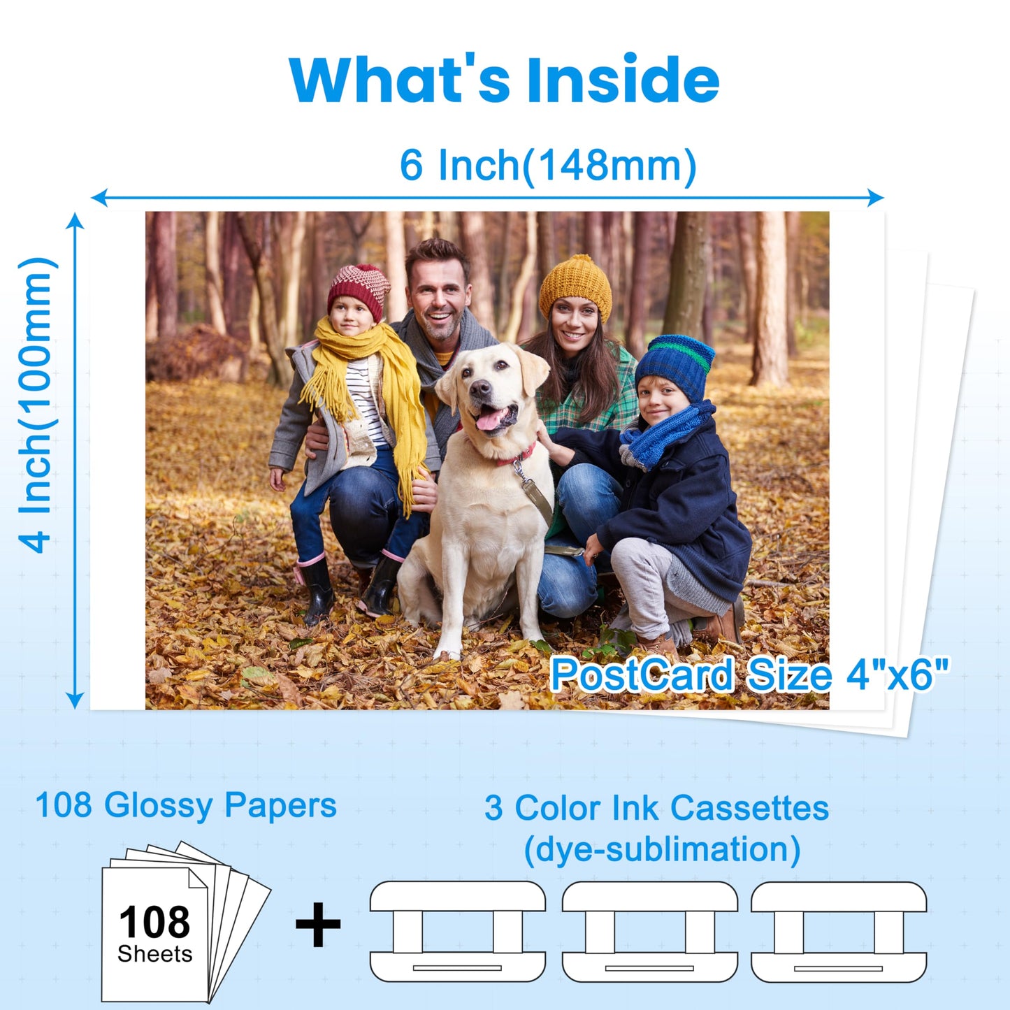 Msudoku Compatible with Canon Selphy KP-108IN KP108IN Ink and Paper Set, 3 Color Ink Cartridges and 108 Sheets 4x6 Photo Paper, Compatible for Canon Selphy CP1500 CP1300 CP1200 Compact Photo Printers