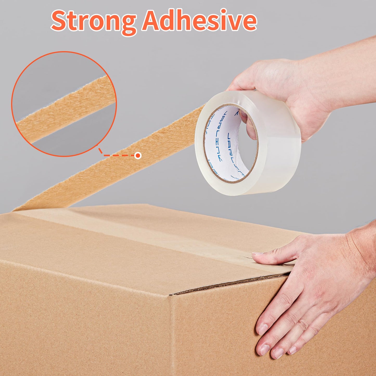 JARLINK 36 Rolls Clear Packing Tape with 2 Dispensers, Heavy Duty Packaging Tape Refills for Shipping Packaging Mailing, 2.7mil Thick, 1.88 inches Wide, 55 Yards Per Roll, 1980 Total Yards