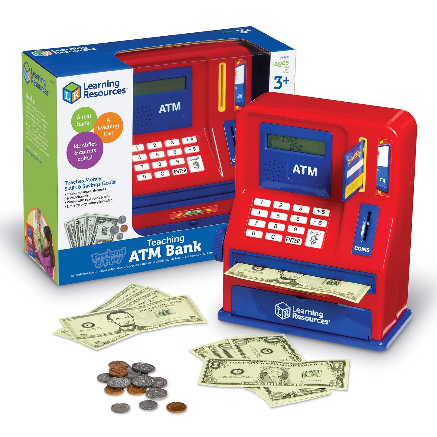 Learning Resources LER2625 Pretend and Play Teaching ATM Bank Toy