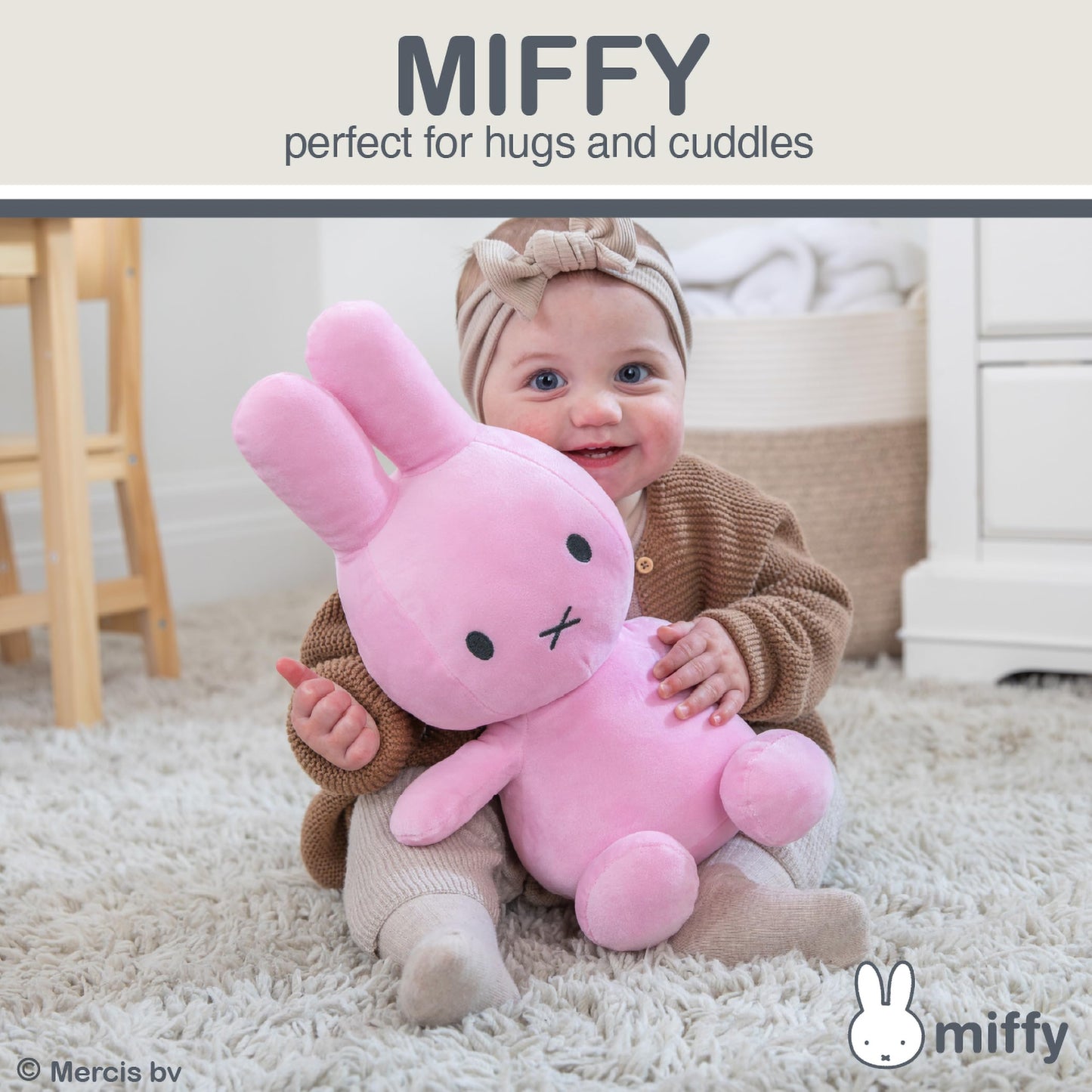 KIDS PREFERRED Miffy Plush Toy, 14 Inch Sitting Dutch Bunny Plush by Dick Bruna, Soft Boa Rabbit Bunny Stuffed Animal Plushie Doll for Girls and Boys