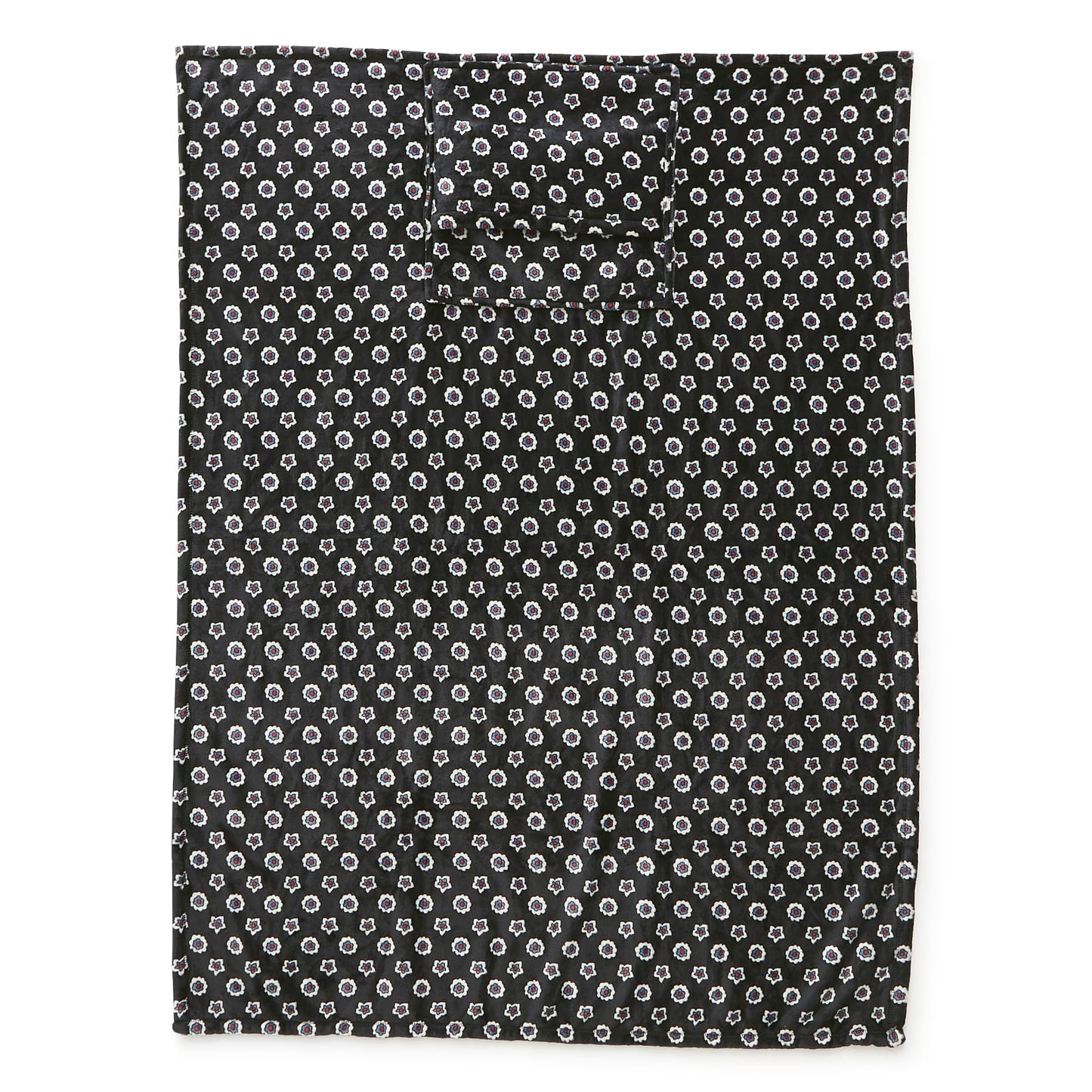 Vera Bradley Women's Fleece Plush Throw Blanket, Mini Flower Dot Black, One Size