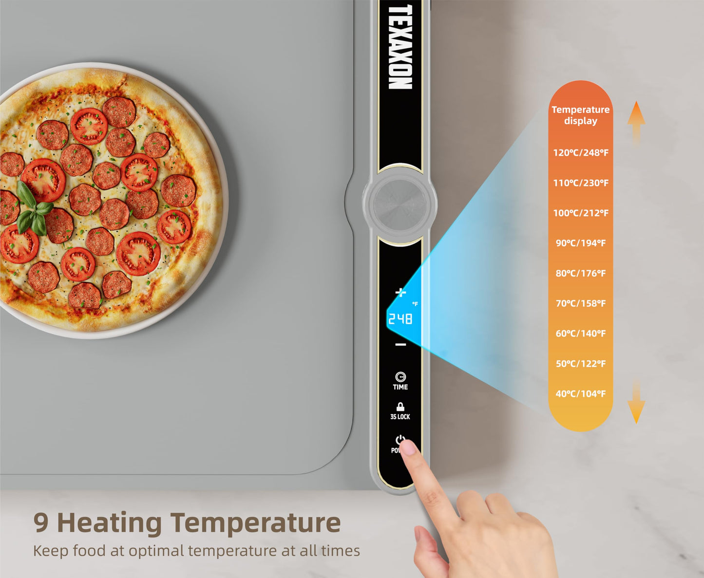"Texaxon Warming Mat For Food XXXL 550 watts (40" x 15")- Roll Up Electric Silicon Warming Tray For Food - Buffet Servers And Warmers -Fast Heating For Buffets Party & Home And Kitchen, Chafing Dishes