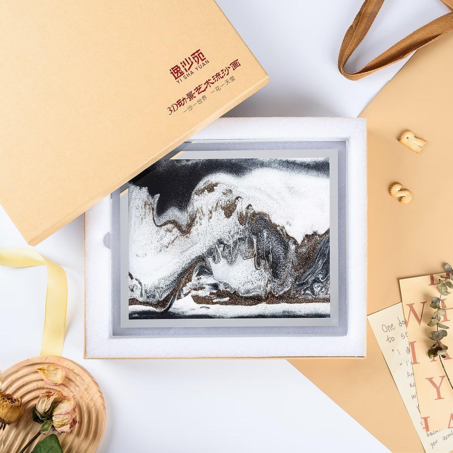 LCDOCLAK Moving Sand Art Picture,Dynamic Sand Picture,3D Desktop Art for Home Office Decoration