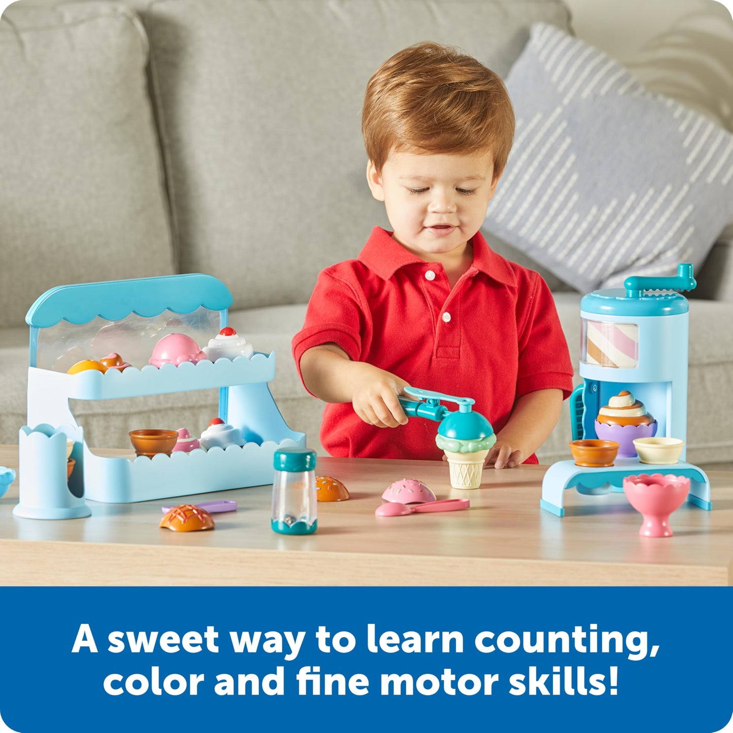 Learning Resources Swirly Scoops Ice Cream Shoppe, Ice Scoop, Swirl Ice Cream Machine, Play Cones, Play Food, Toddler Food, Toddler Learning, Pretend Play, Preschool Toys, Pretend Kitchen Playset