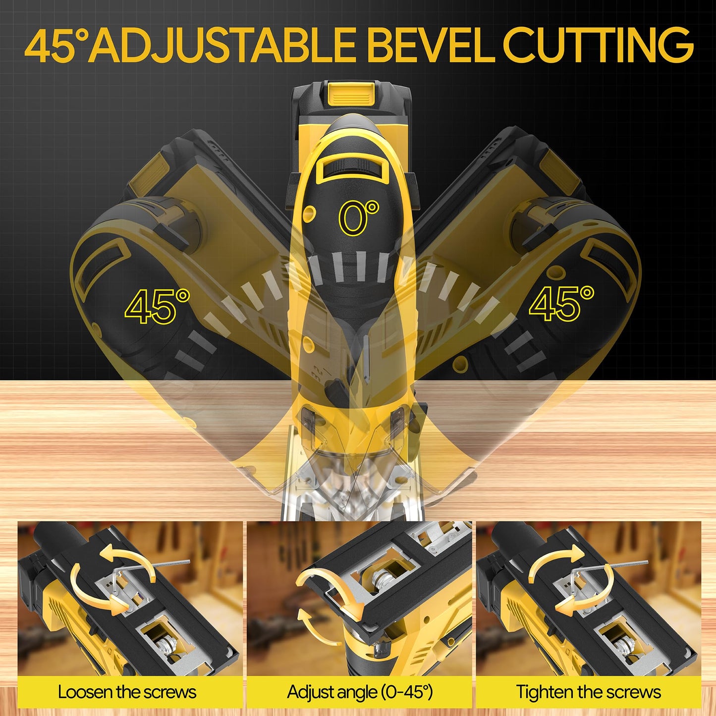 Cordless Jig Saw Compatible with Dewalt 20v Max Battery(No Battery) Brushless Jigsaw, Variable Speed, 45° Beveled Cuts, 3 Orbital Action, with Jigsaw Blades for Straight/Curve/Circle Cutting