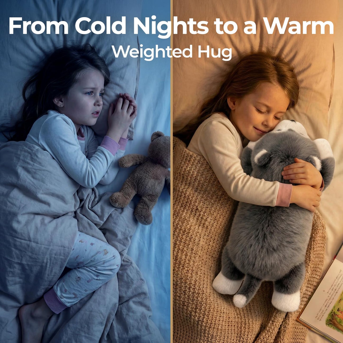 Mewaii Weighted Stuffed Animals with Microwavable Heating Pad - 5 lbs Adjustable, Heatable & Coolable Dog Stuffed Animal for Realistic Hug, Removable Inner Pad, Plush Gifts for Adults & Kids(23 Inch)