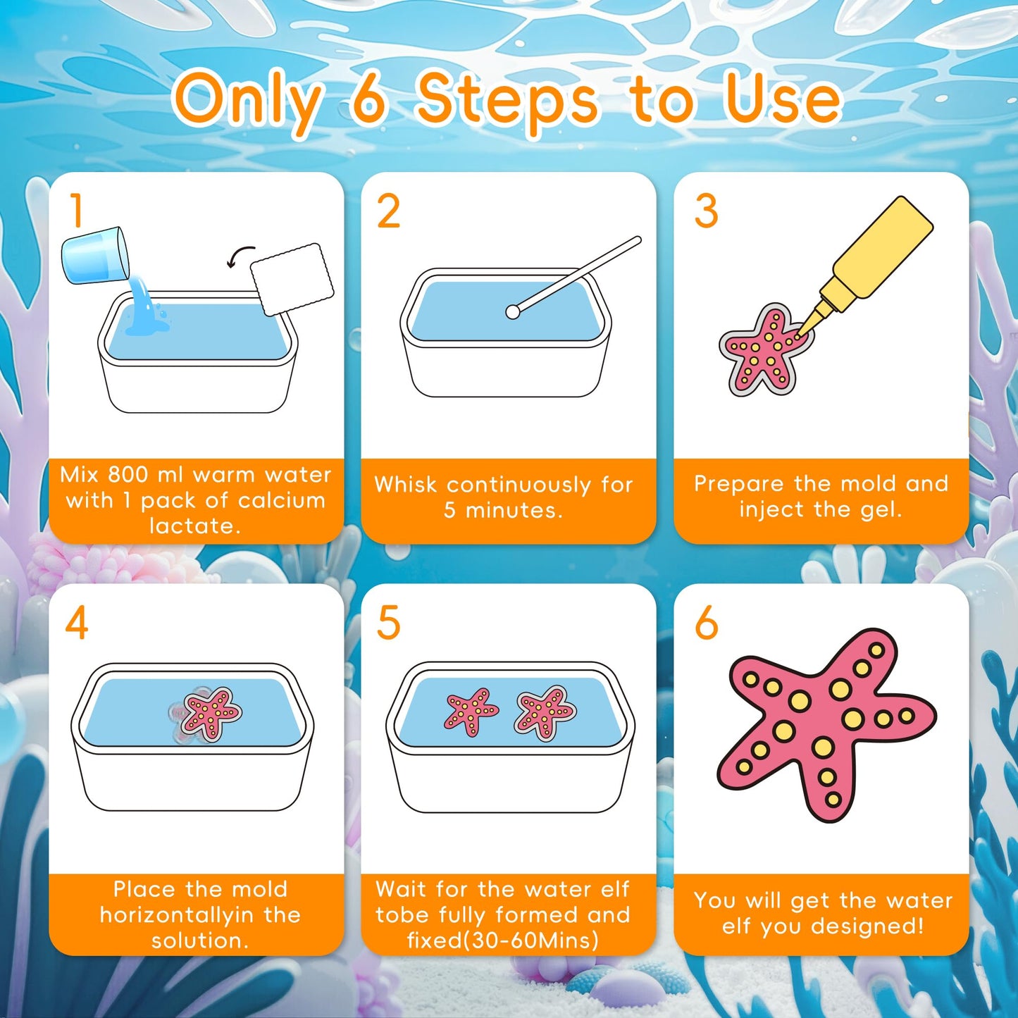Timetome Magic Water Elf Toy Kit for Kids - 20 Colors Magic Gel (11 Normal + 6 Glow + 3 Glitter) & 10 Molds DIY Aqua Fairy Squishy Maker Toys, STEM Learning Activity, Birthday Gift for Boys & Girls 3+