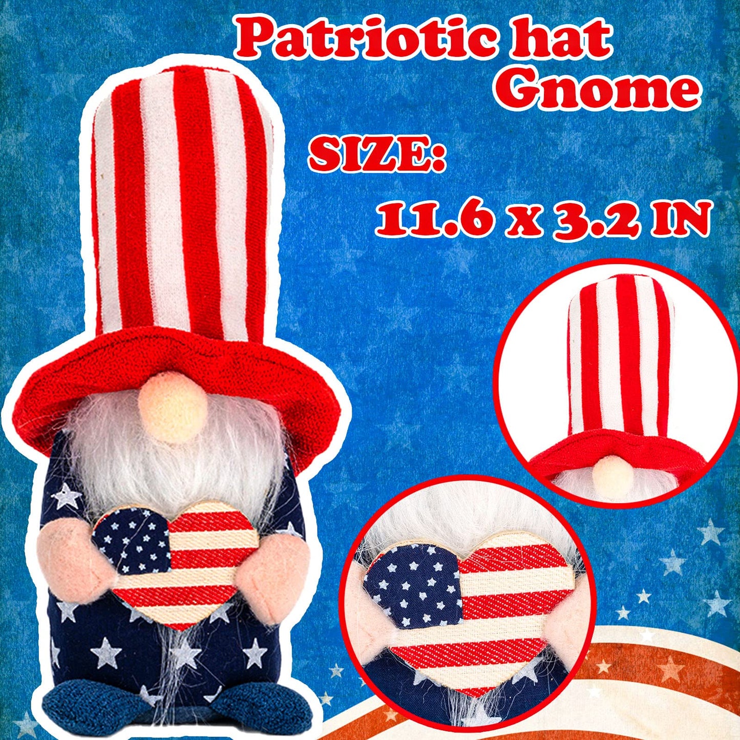 DraMosary 4Pcs Independence Day Gnomes