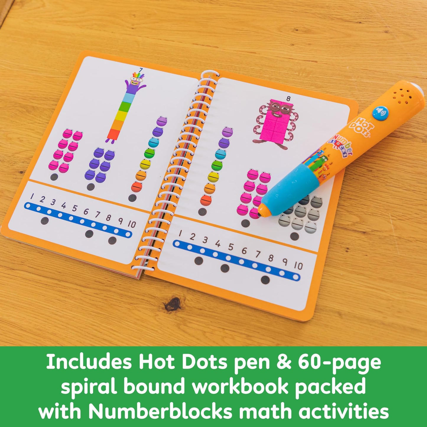 Educational Insights Hot Dots Numberblocks Workbook Numbers 1-10 with Interactive Pen, 75+ Activities, Gift for Kids Ages 4+