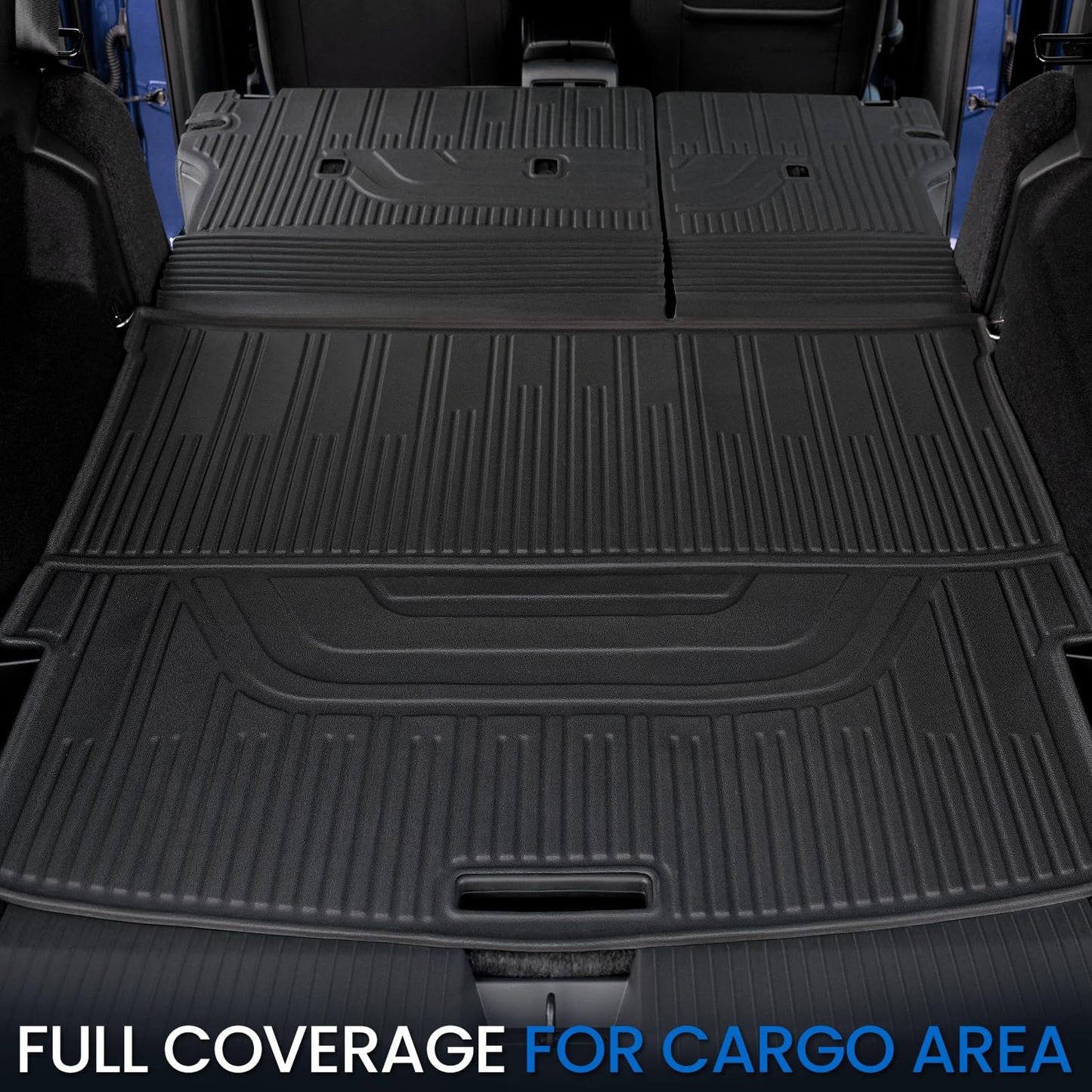 JOULARISE Cargo Mat Backrest Mats for Nissan Rogue 2021-2025 2026 (Not fit Sport), All Weather TPE Cargo Liner Trunk Mat Accessories (Cargo Mat with Backrest Mat)