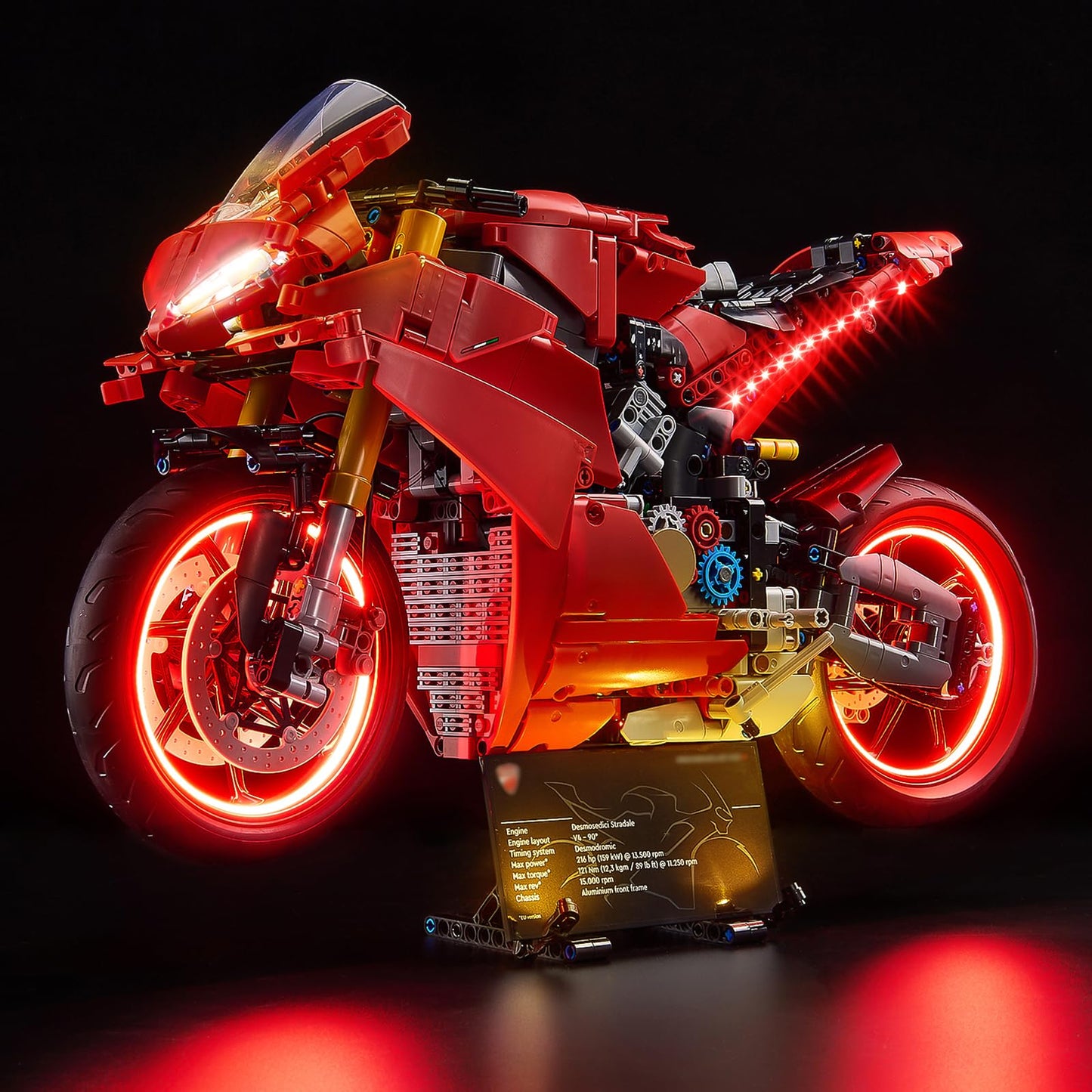 Kyglaring LED Lighting Kit for Lego Ducati Panigale V4 S Motorcycle Model Set, Compatible with Lego 42202(Classic Version)