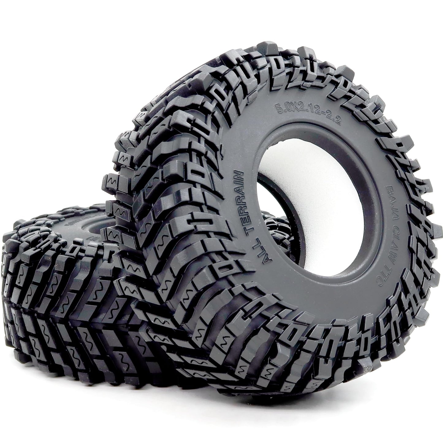 HOBBYSOUL 4pcs RC 2.2 Crawler Tires Soft Sticky 127mm/5.0inch Tall 2.2 Tires Tyres for 1/10 Axial Wraith Axial Yeti/Traxxas TRX4 AMG 6x6 / redcat Everest 10
