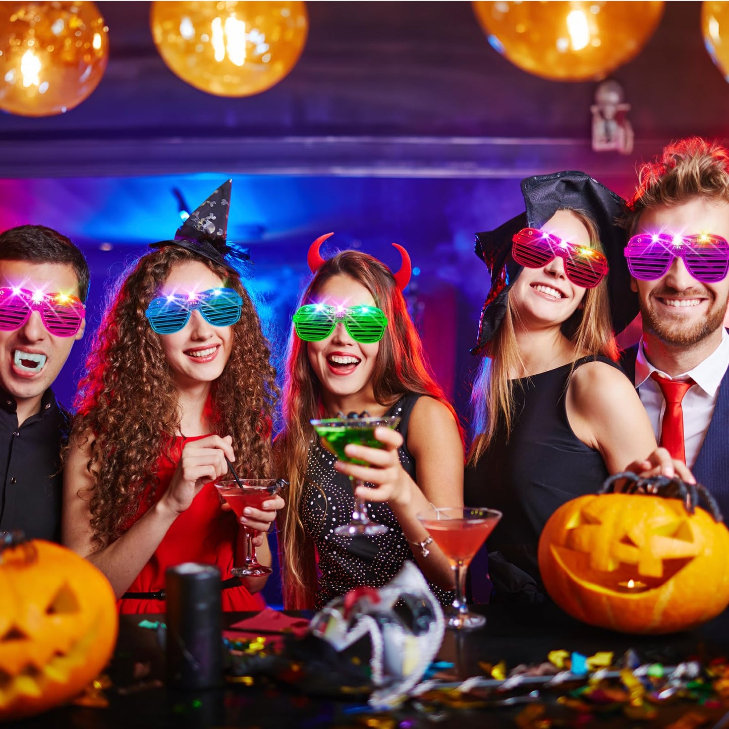 HONLYNE105 PCS LED Glasses, Light Up Glasses for Kids Adults, Neon Flashing Sunglasses Glow Party Supplies Glow Glasses for Wedding Birthday New Year Rave Carnival