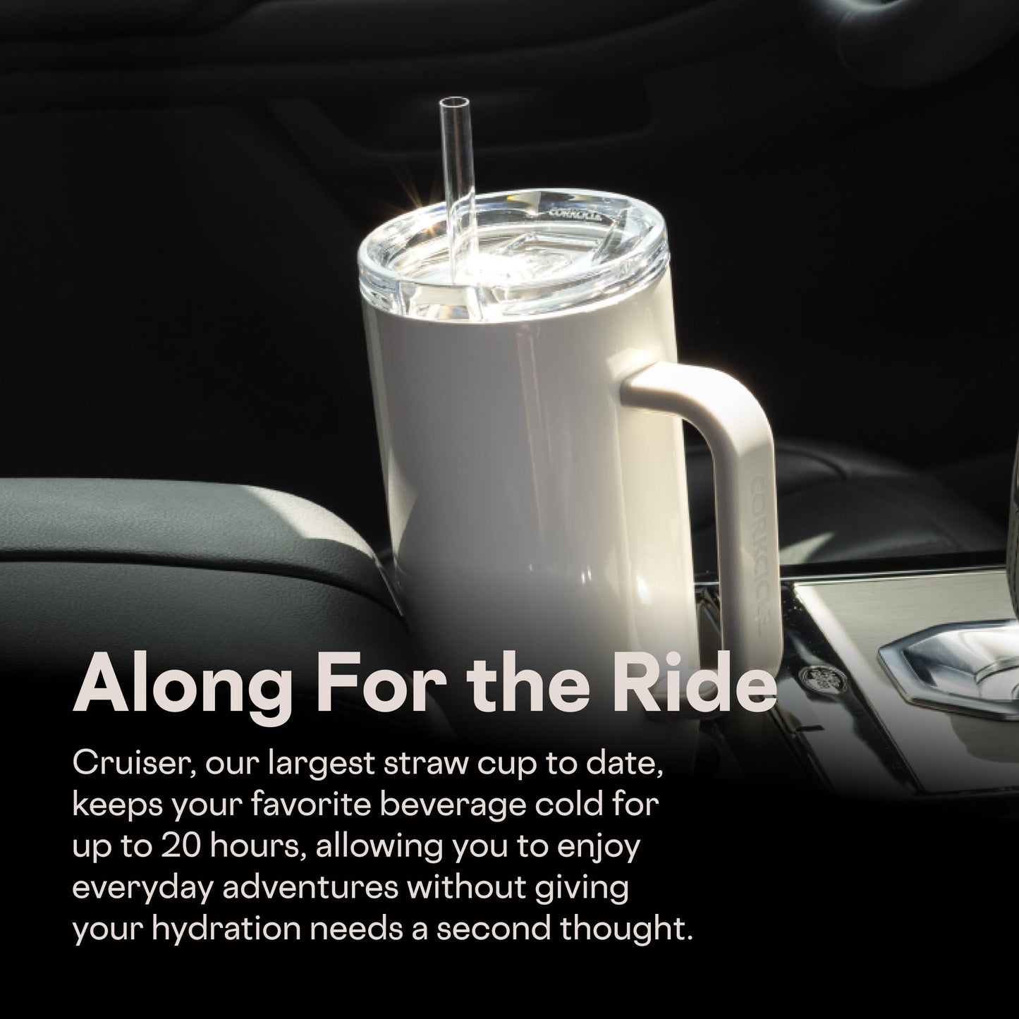 Corkcicle x Rifle Paper Co. Cruiser Insulated Tumbler with Handle & Straw - Keeps Drinks Cold 20 Hours - BPA-Free - 40 oz - Gift for Mom - Great for Mother's Day or Christmas - Gloss Blue Hydrangea