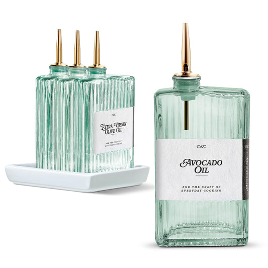 COOK WITH COLOR Glass Oil Dispenser Bottle, 4 Pack