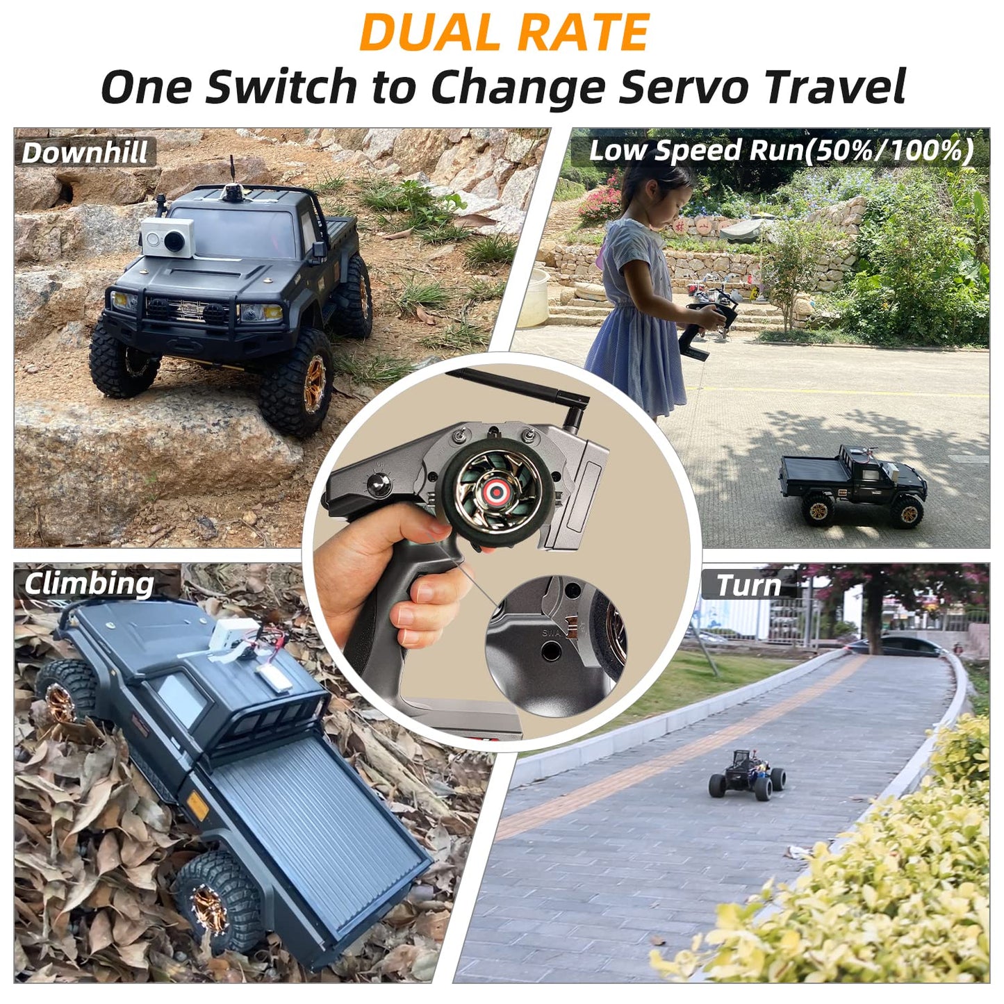 Radiolink RC6GS V3 New 7 Channels RC Transmitter and Gyro Receiver R7FG, Voltage Telemetry, 2.4Ghz Surface Radio Controller for RC Crawler, Drifting, Bash, Buggy Cars, and Boats