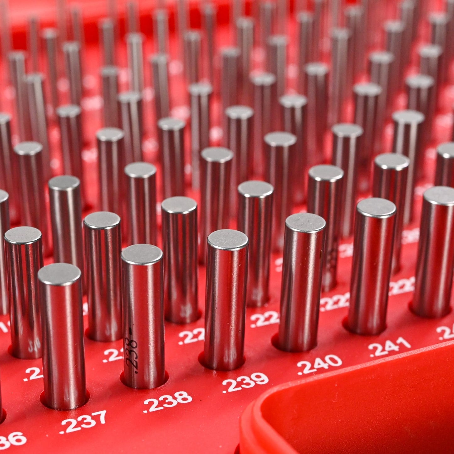 Pin Gauges, Pin Gage Set, M1(0.061”-0.250”)190pcs, Minus, Class ZZ, with Storage Case