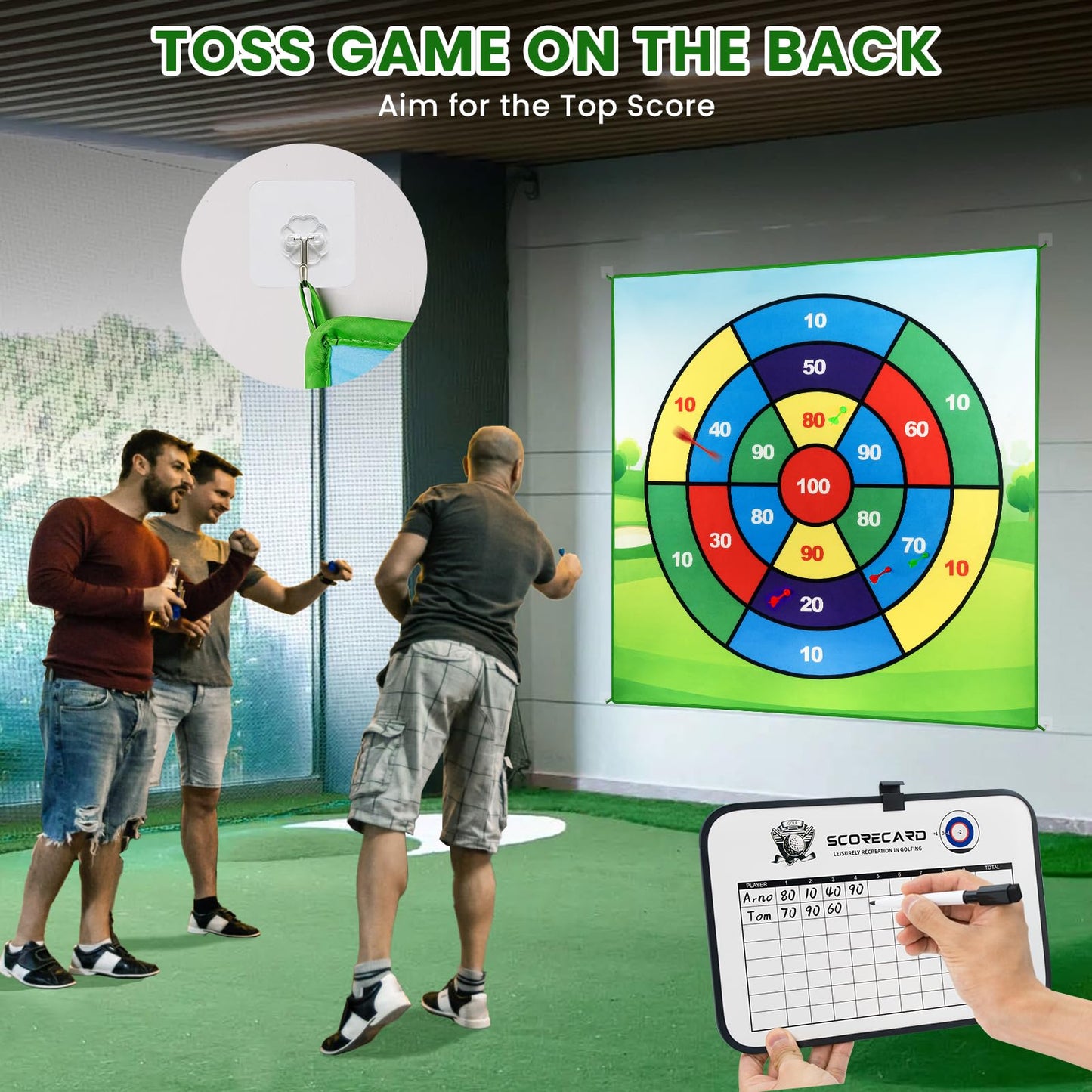 LYDARZ Battle Golf Game Chipping Practice Mat, Perfect for Chipping and Swing Training, Backyard Games Golf Hitting Mat, Ideal for Golf Parties and Fun Activities