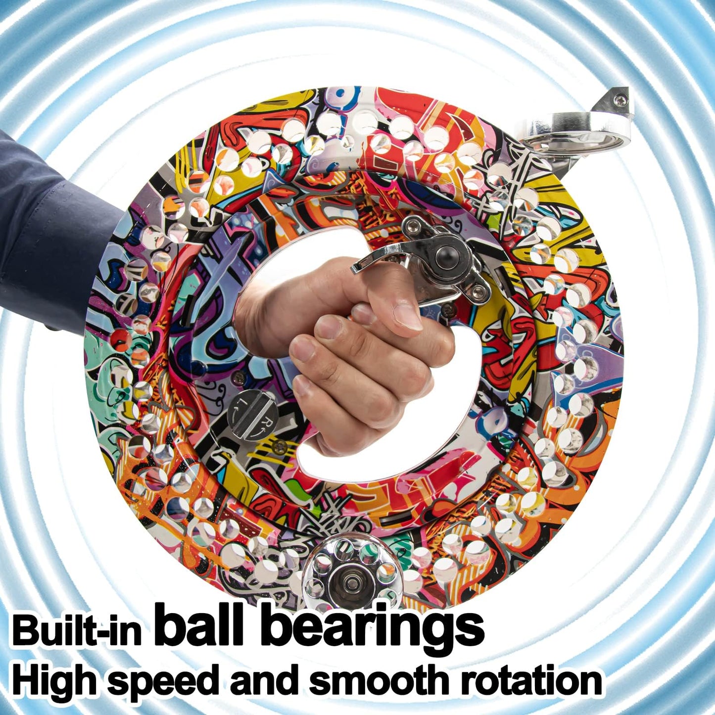 9KM DWLIFE 11in Kite Reel Winder with Shoulder Strap, Aluminum, Ratchet Lock Brake, Smooth Rotation Ball Bearing, Line-Guide, Large Single Line Kite Flying (11in Black)