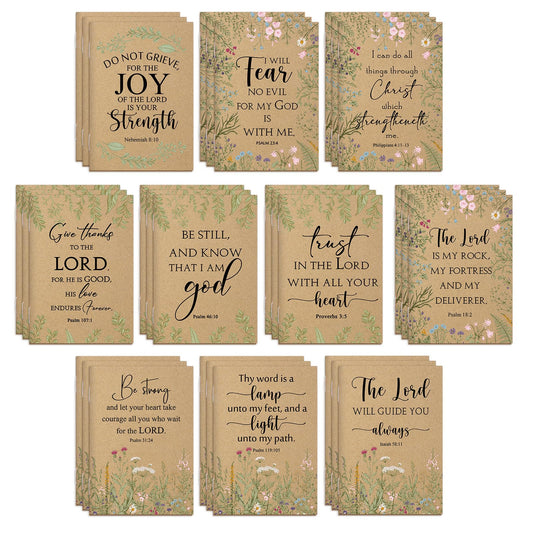 Ctosree 200 Pcs Bible Verse Prayer Journal Notebook for Women Christian Notepads Gifts Mini Inspirational Religious Note Pads for Father's Day Church Teacher Sunday School 3.15 x 5 Inch (Brown)