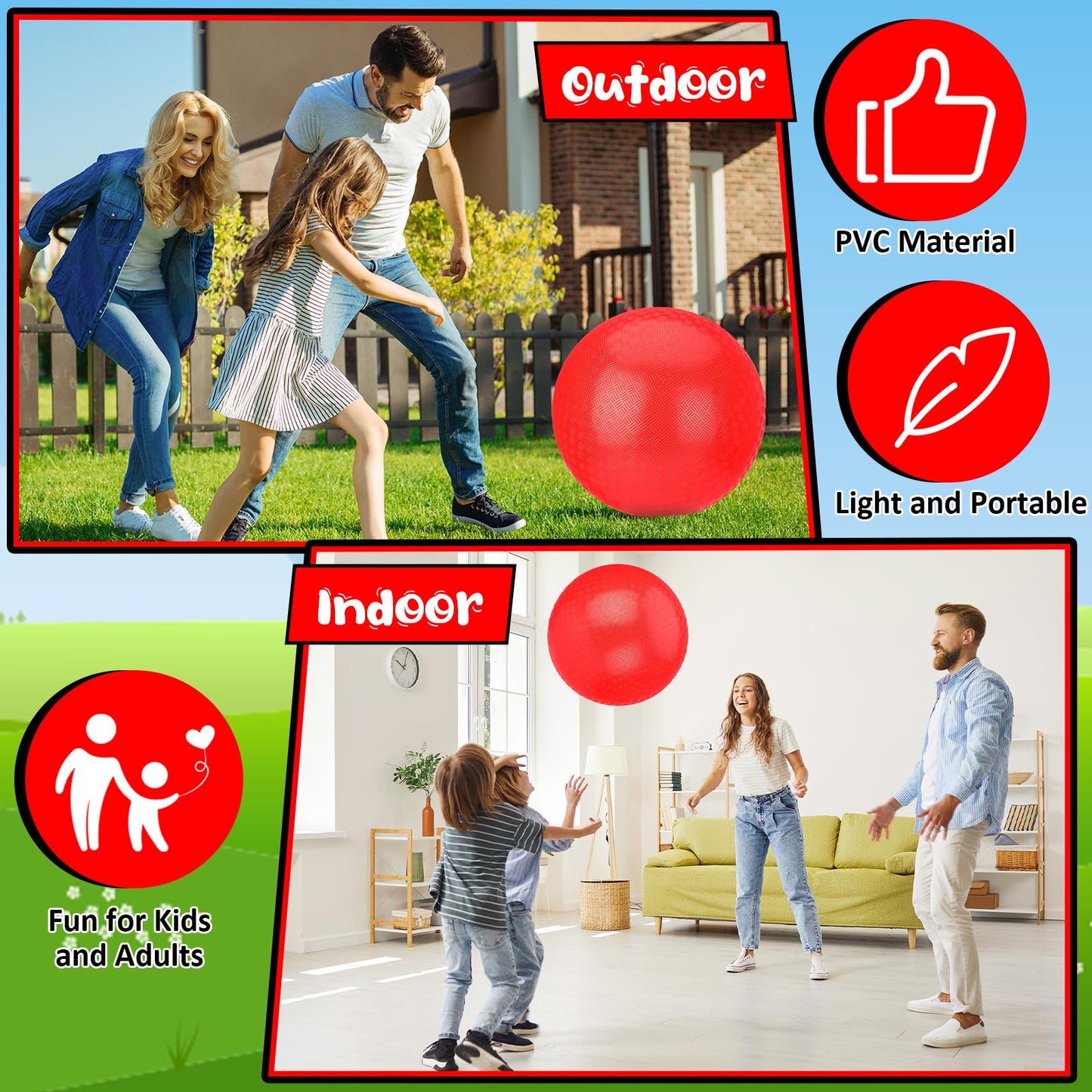 Yunsailing 5 Pack 18 Inch Big Bouncy Balls Giant Inflatable Playground Balls with Hand Air Pump for Outdoor Indoor Activity Beach Park Backyard Game Supplies