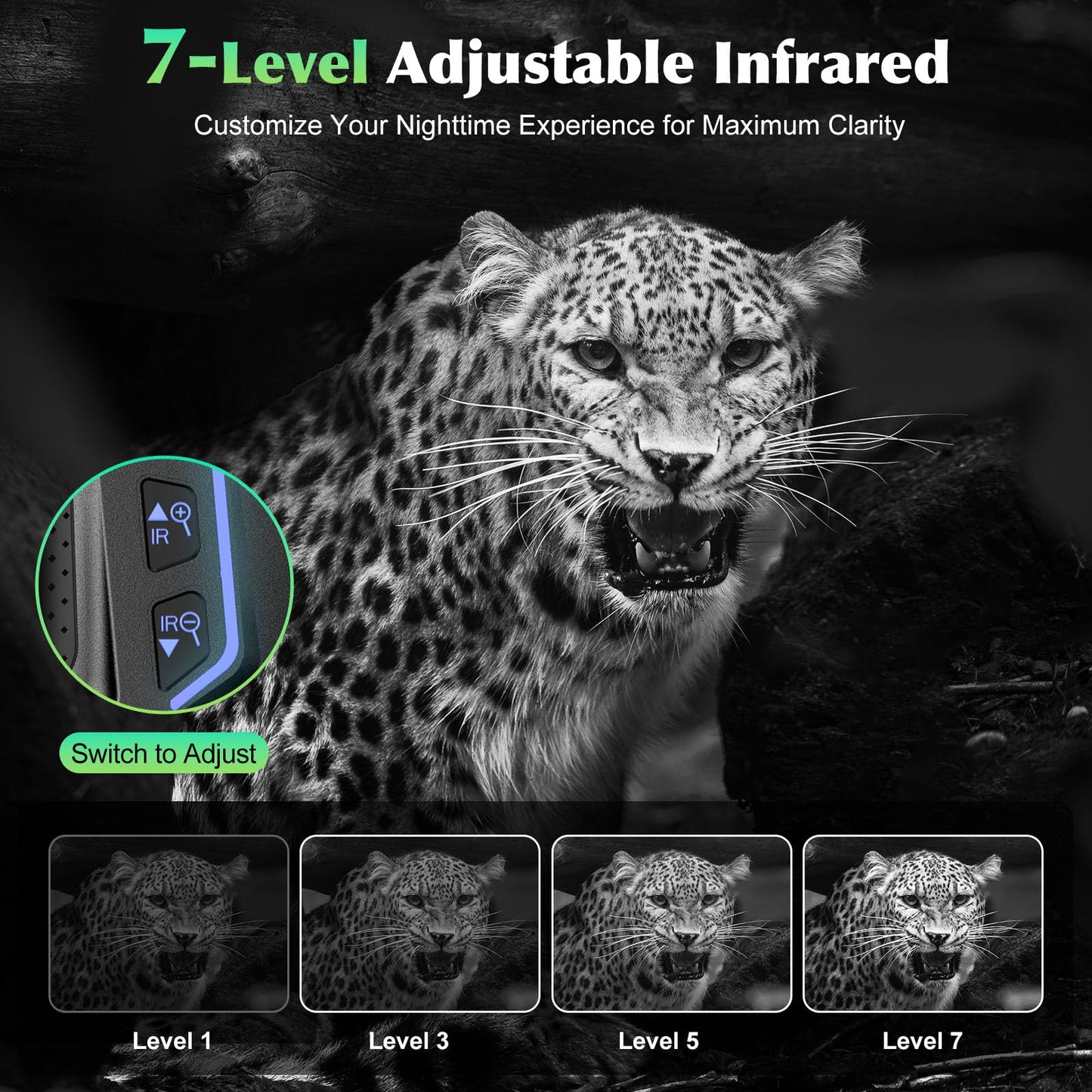 FIEGEl Night Vision Goggles, 4K UHD Video & 36MP Image Infrared Night Vision Binoculars with 4.5″ Screen, 4500mAh Rechargeable Battery, 32GB TF Card, 8X Digital Zoom for Camping (Black)