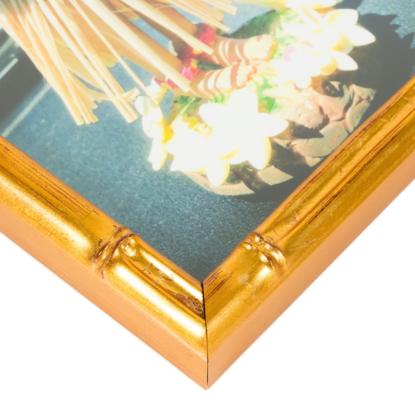 Craig Frames Faux Bamboo, 16x20 Picture Frame Matted for an 11x14 Photo, Vintage Gold