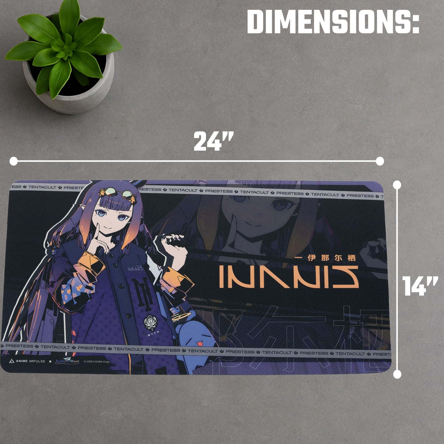 ANIME Impulse x Ninomae Ina’NIS Desktop Gaming Mousepad, hololive Production Officially Licensed Premium Grade Non-Slip TCG Playmat or Office Desk Mat for Keyboard and Mouse