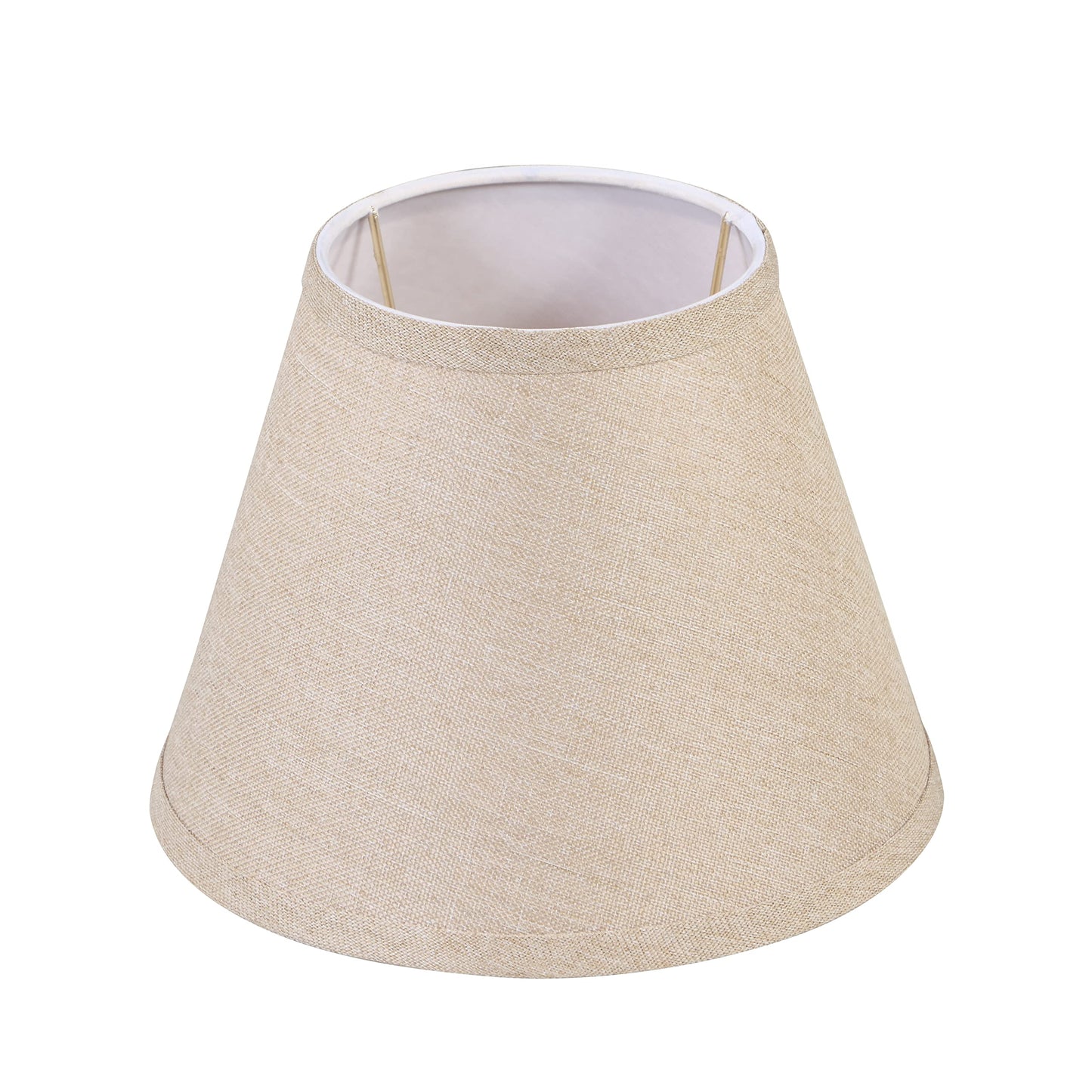 Aspen Creative 56028, Empire Uno Lamp Shade in Medium Brown Burlap Textured Fabric, 5" Top x 9" Bottom x 7" Slant Height, Slip UNO 33mm