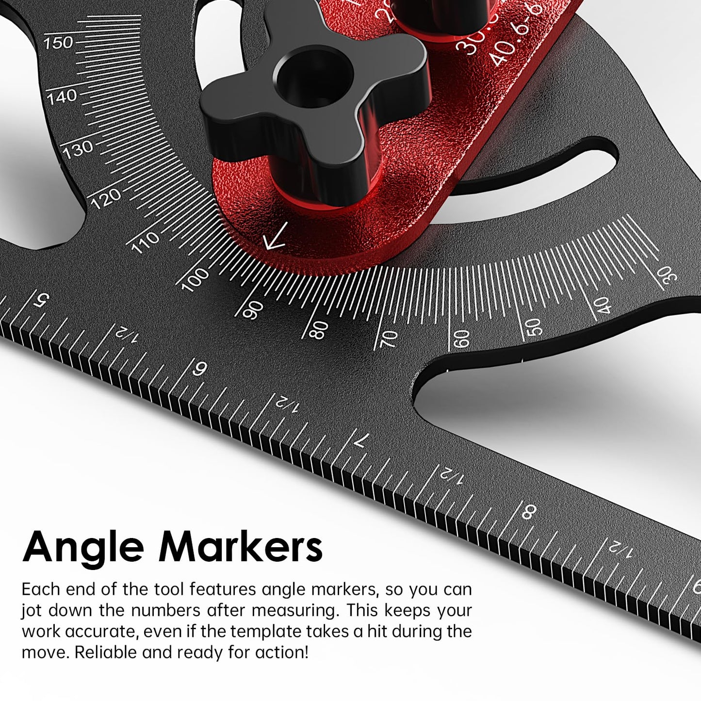 SUNLFPROD Stair Tread Template Tool - Dual Solid Nut Locking Stair Tread Tool Jig, Stair Measuring Tool Jig, Stair Step Scribe Tool, Stair Template, Stair Gauge Tool (Red-Gray)