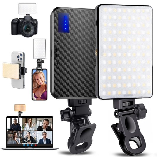 168 LED Portable Selfie Light for iPhone,Rechargeable iPhone Light Clip,3000mAh,9000K CRI95+ Alix Earle Lighting for Video Recording,TikTok,YouTube,for Phone, Camera, Laptop, iPad,
