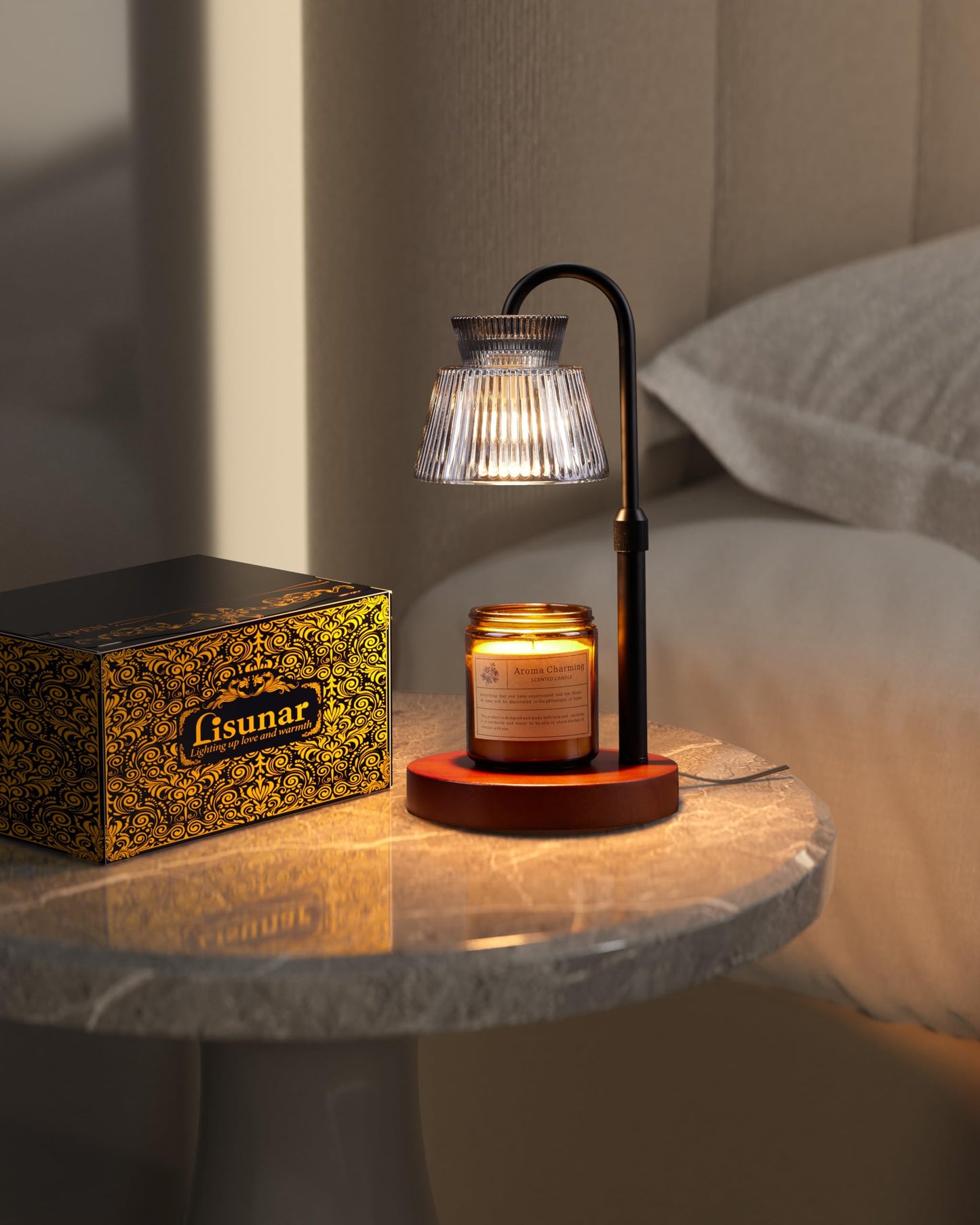 LISUNAR Candle Warmer Lamp with Timer &Dimmable Wax Melt Warmer for Scented Jar Candles, 2 Bulbs,Birthday Gifts for Women House Warming Gifts, Home Decor